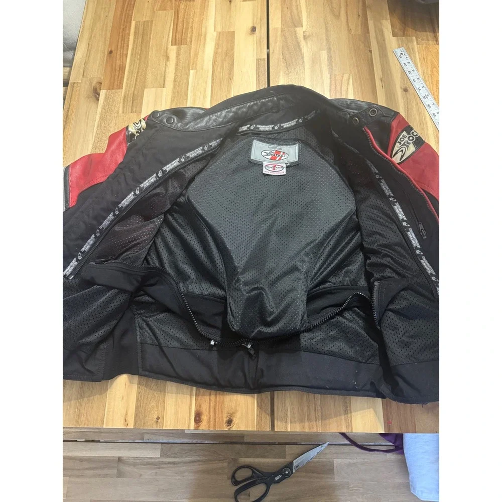 Joe Rocket Leather‎ Motorcycle Jacket Size 46 Red & Black men's large